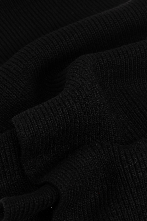 Stone Island Compass-patch Scarf In Black