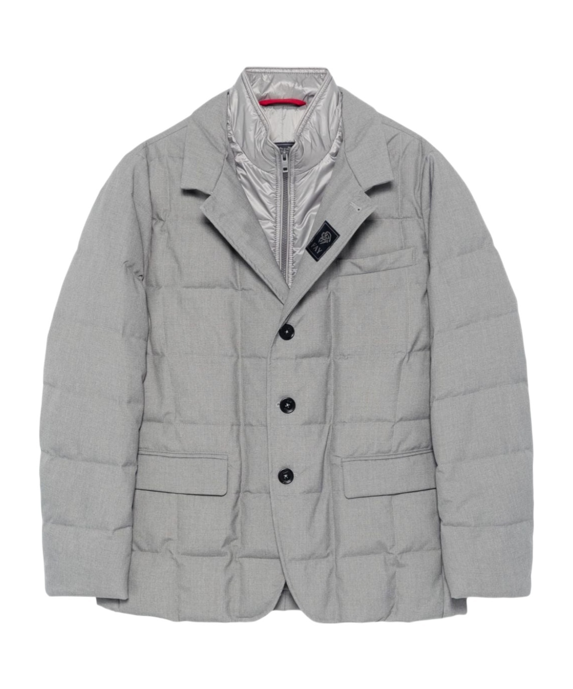 Fay Layered Design Puffer Jacket In Gray