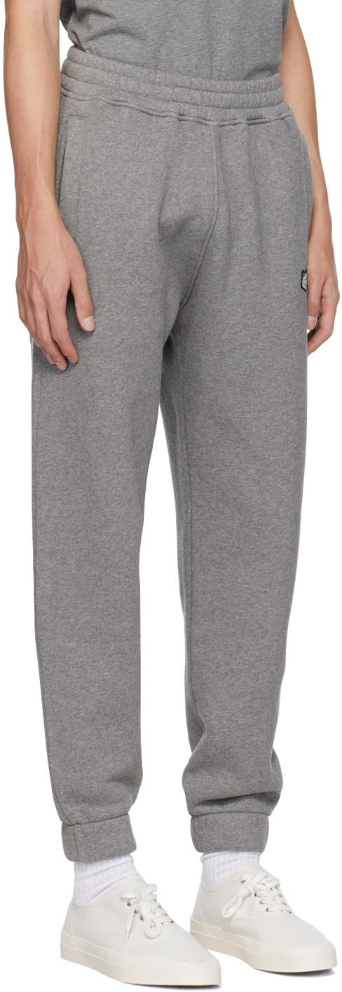 Maison Kitsuné Elasticated-waistband Cotton Track Pants In Gray