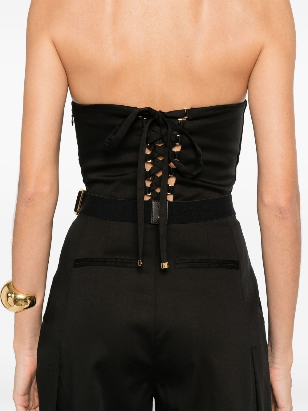 Elisabetta Franchi Long Jumpsuit Lace-up Back