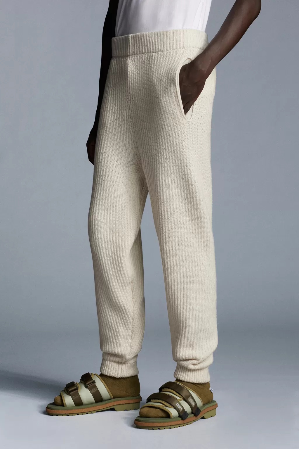 Moncler Knitted Sweatpants In White