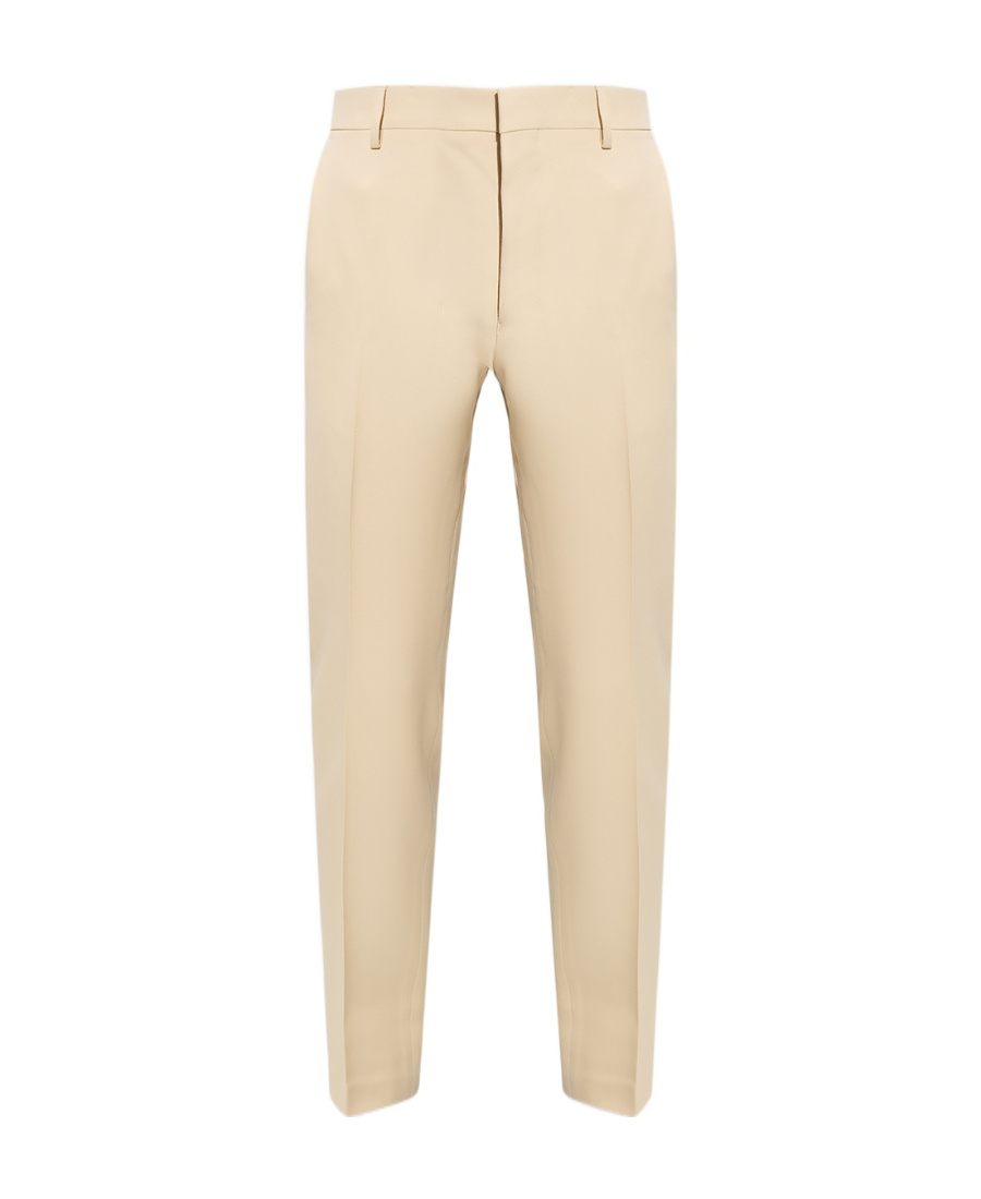 Ami Alexandre Mattiussi Pressed-center Cropped Trousers In Nude