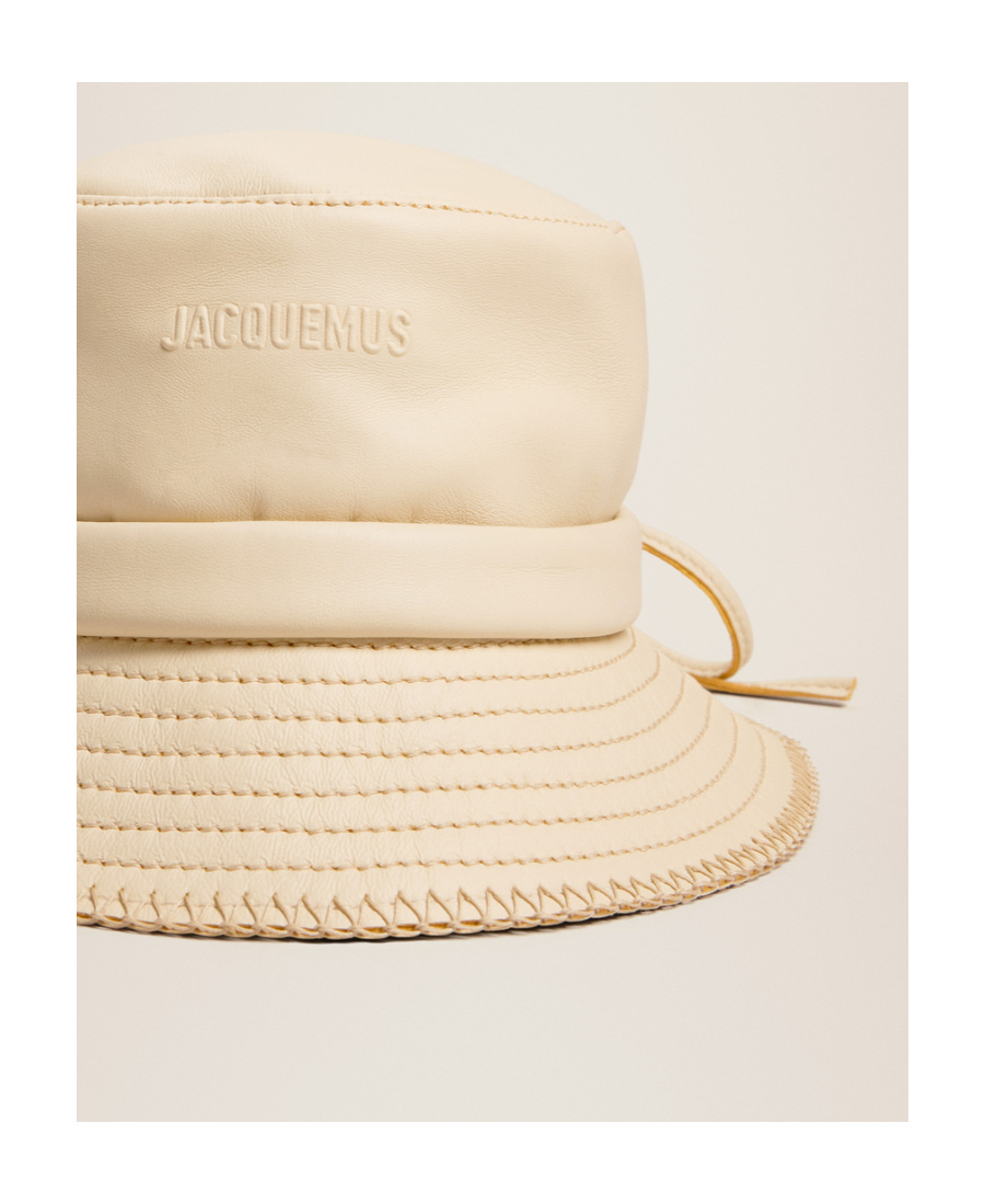 Jacquemus Tie-fastening Bucket Hat In Nude