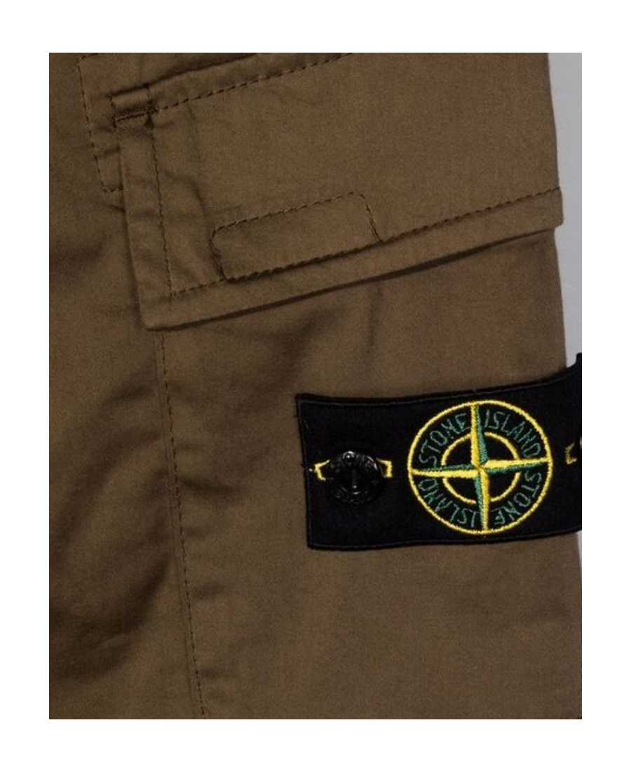 Stone Island Logo-patch Cargo Trousers In Green
