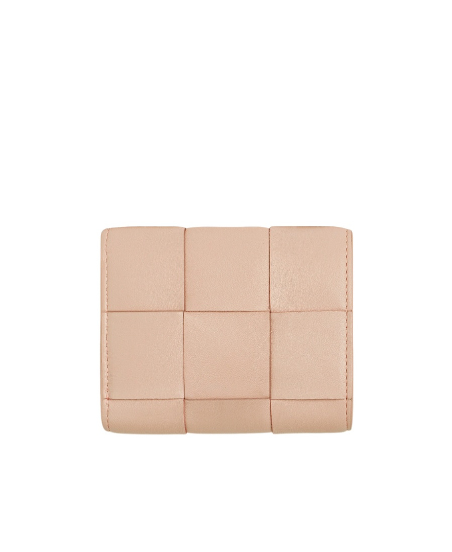 Bottega Veneta Small Cassette Leather Wallet In Pink