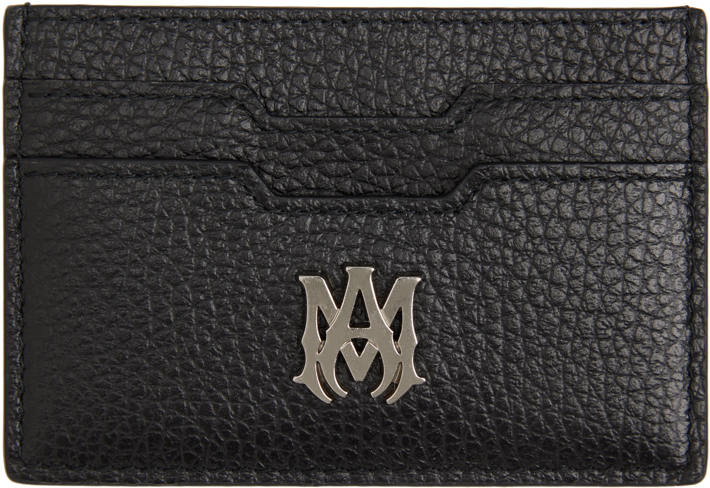 Amiri Logo-stamp Leather Cardholder In Black