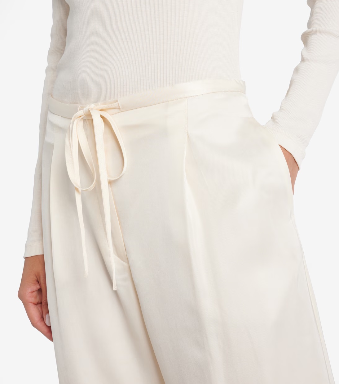 Rohe High-waisted Wide-leg Casual Pants In Neutral