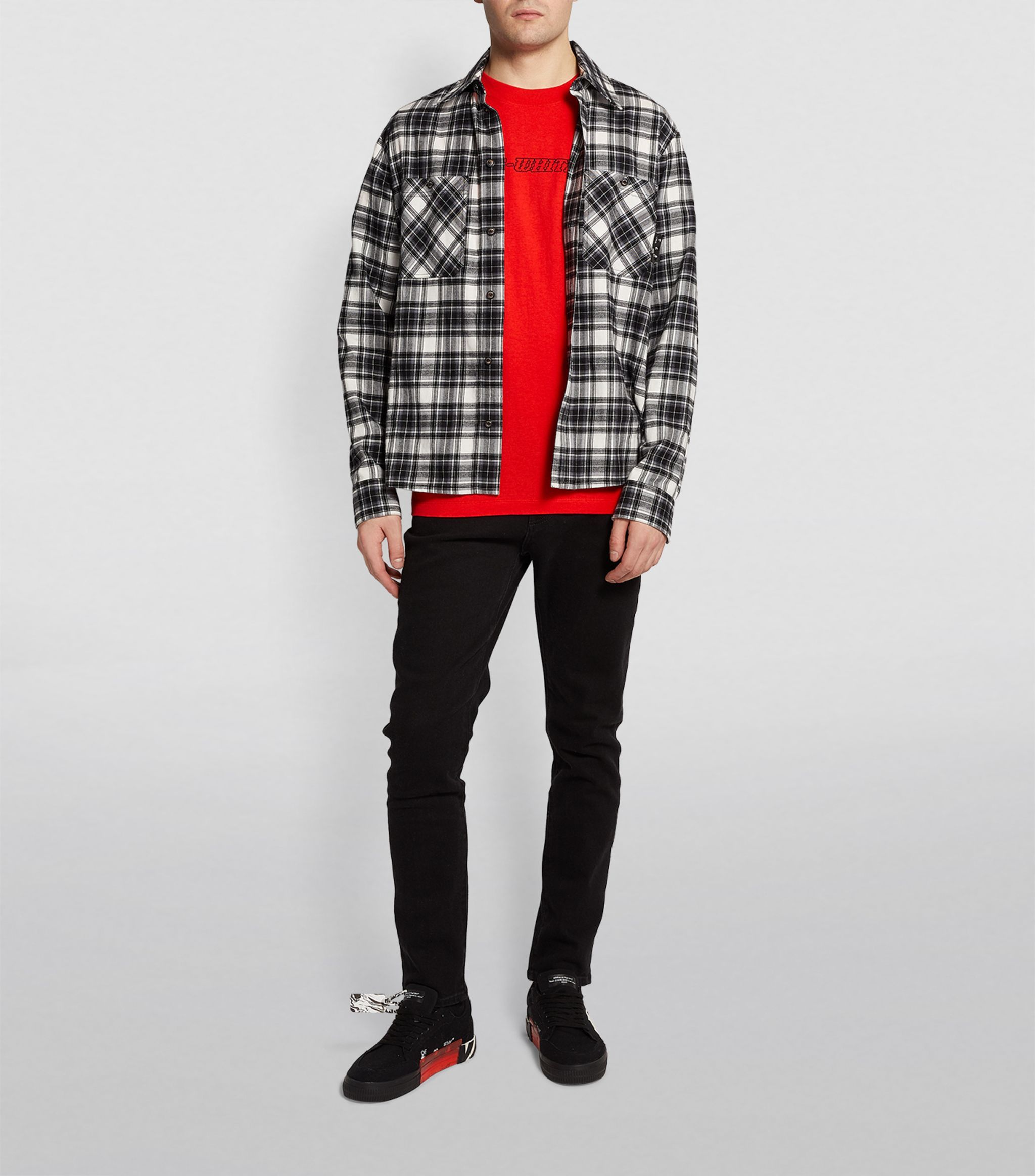 Off-white Logo-print Short-sleeve T-shirt In Red