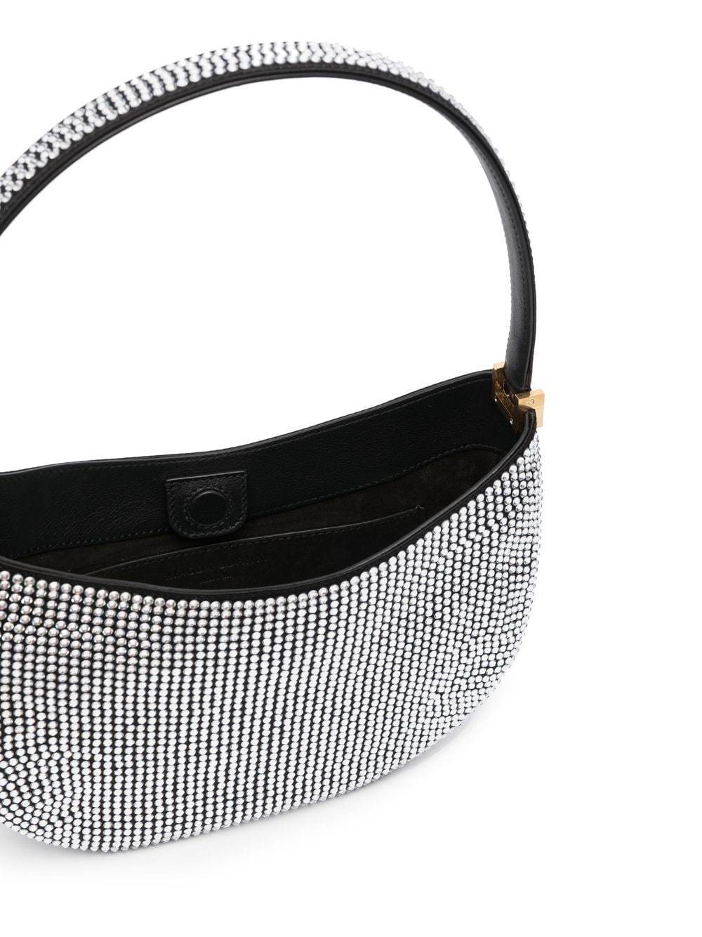Magda Butrym Vesna Micro Embellished Satin Clutch In Gray