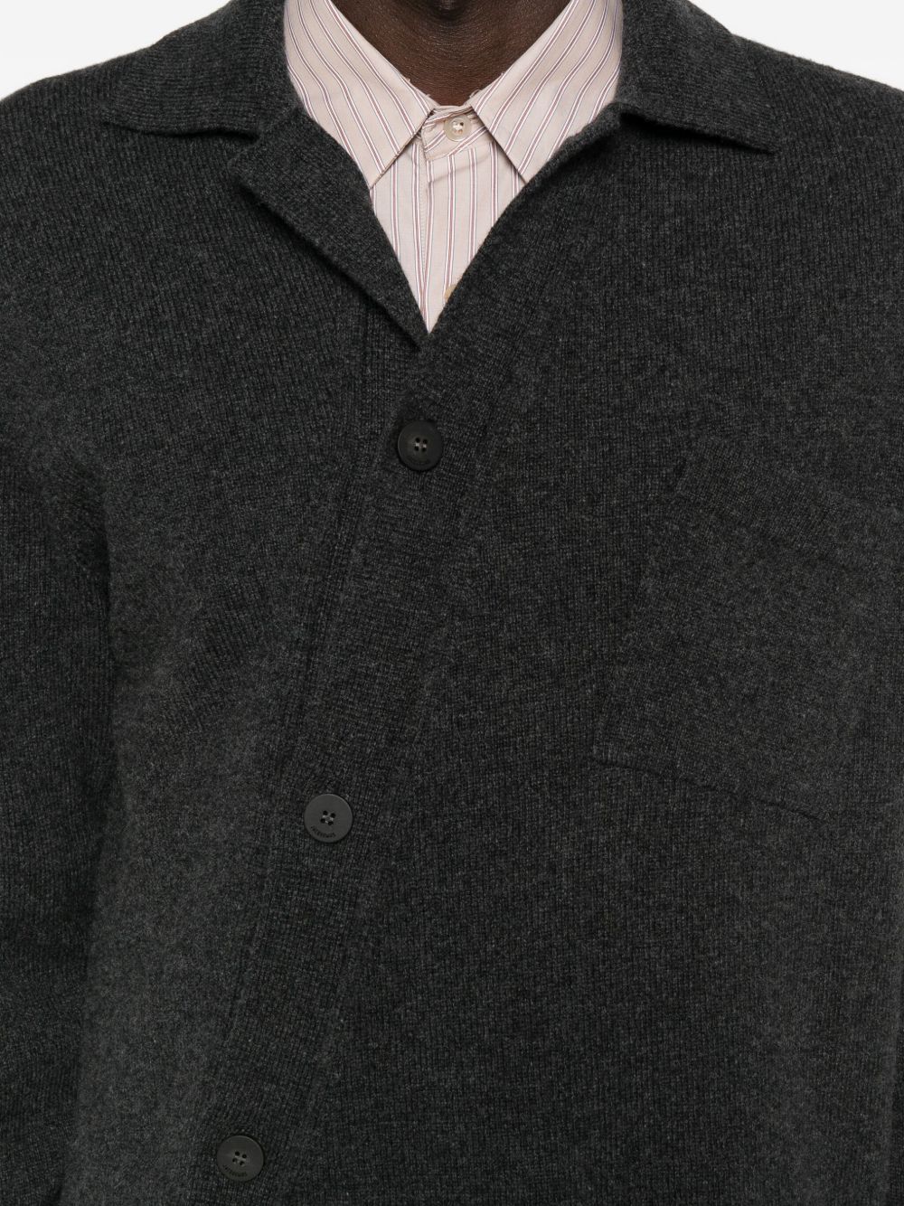 Jacquemus Crewneck Sweater With Collared Design And Pocket In Black
