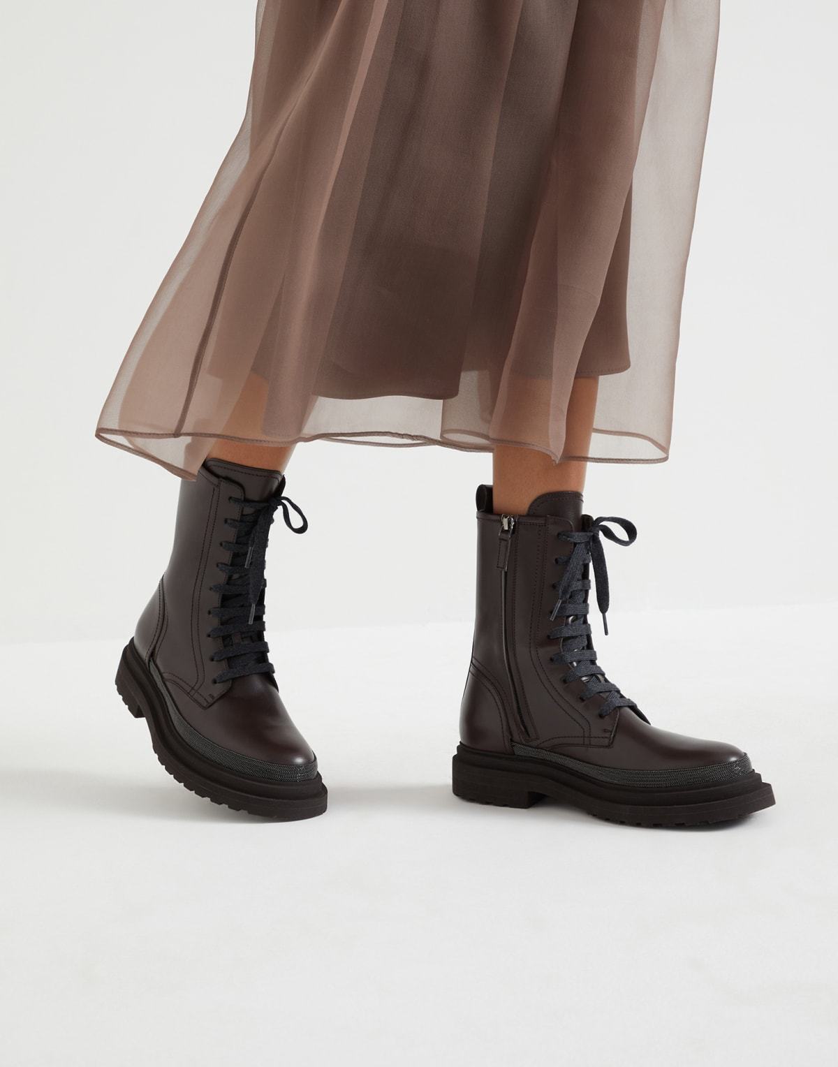 Brunello Cucinelli Woman Ankle Boots Dark Brown Size 11 Soft Leather In Black