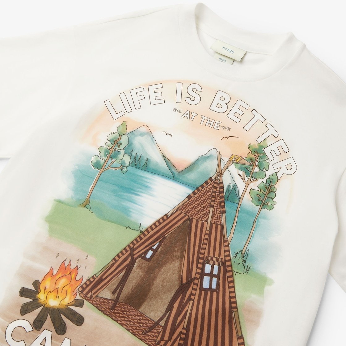 Fendi Jersey Junior T-shirt In White