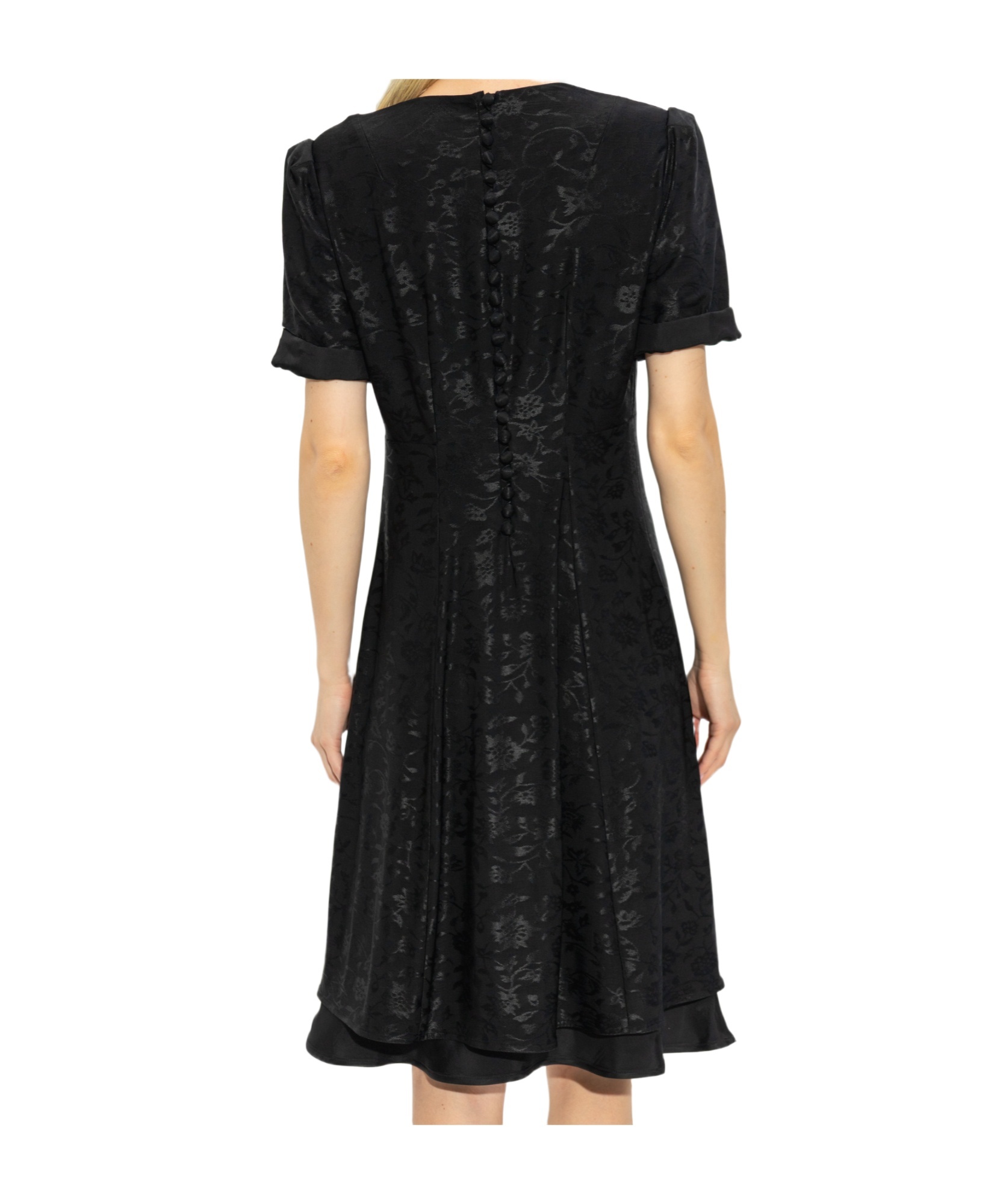 Jil Sander Floral-jacquard Dress In Black