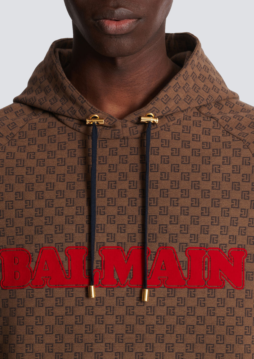 BALMAIN MINI MONOGRAM JACQUARD HOODIE