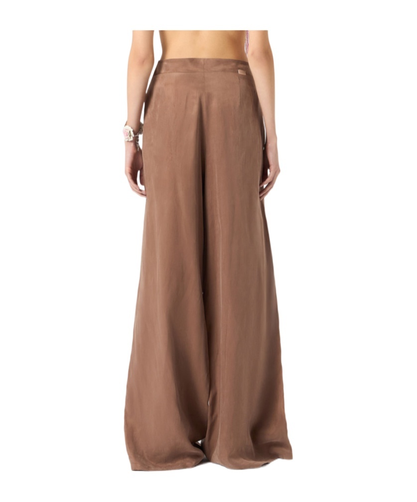 Blumarine Pants In Gabardine In Brown