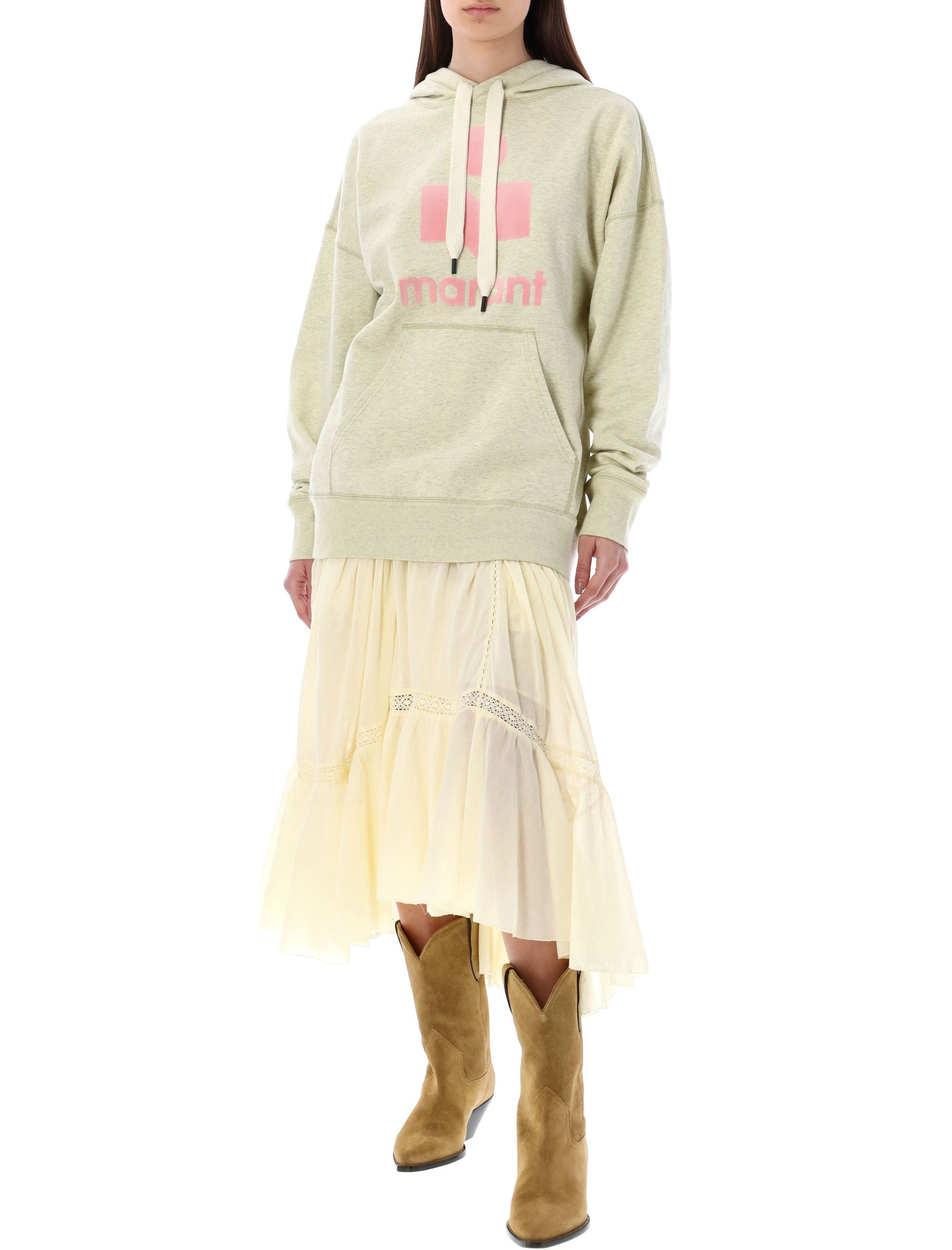 Shop Isabel Marant Étoile Logo Hooded Sweater In Nude