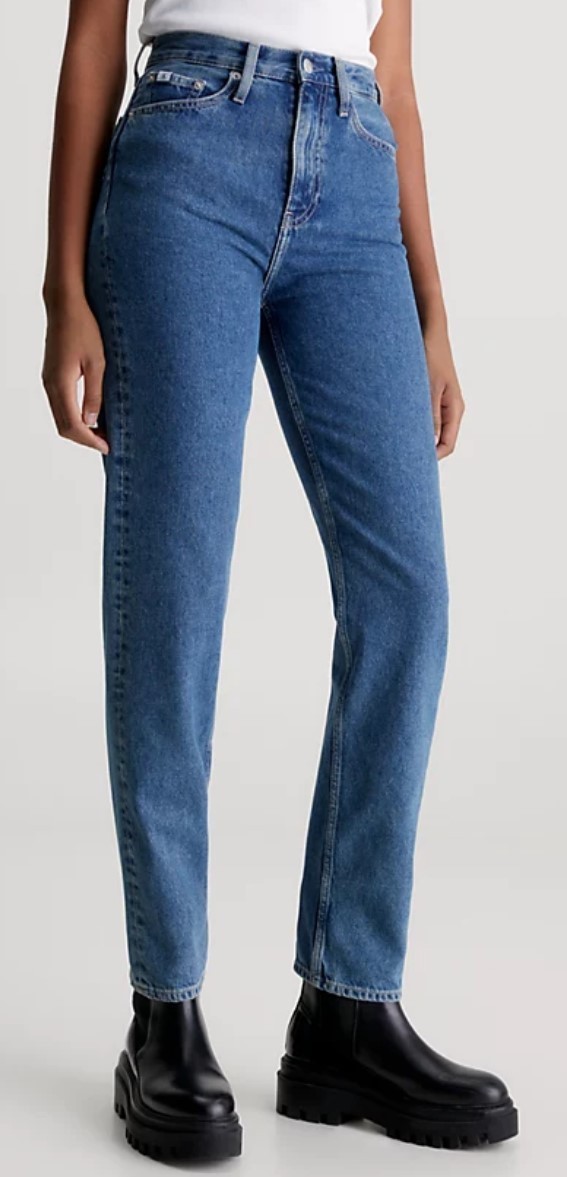Calvin Klein Jeans Est.1978 Belt Ring Denim Trousers In Blue