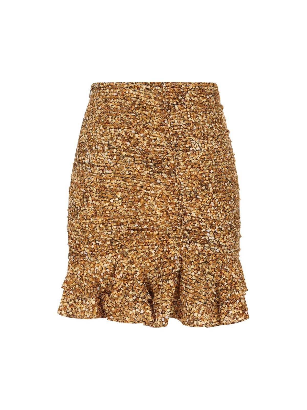 Isabel Marant Mosaic Ruffled Skirt In Brown