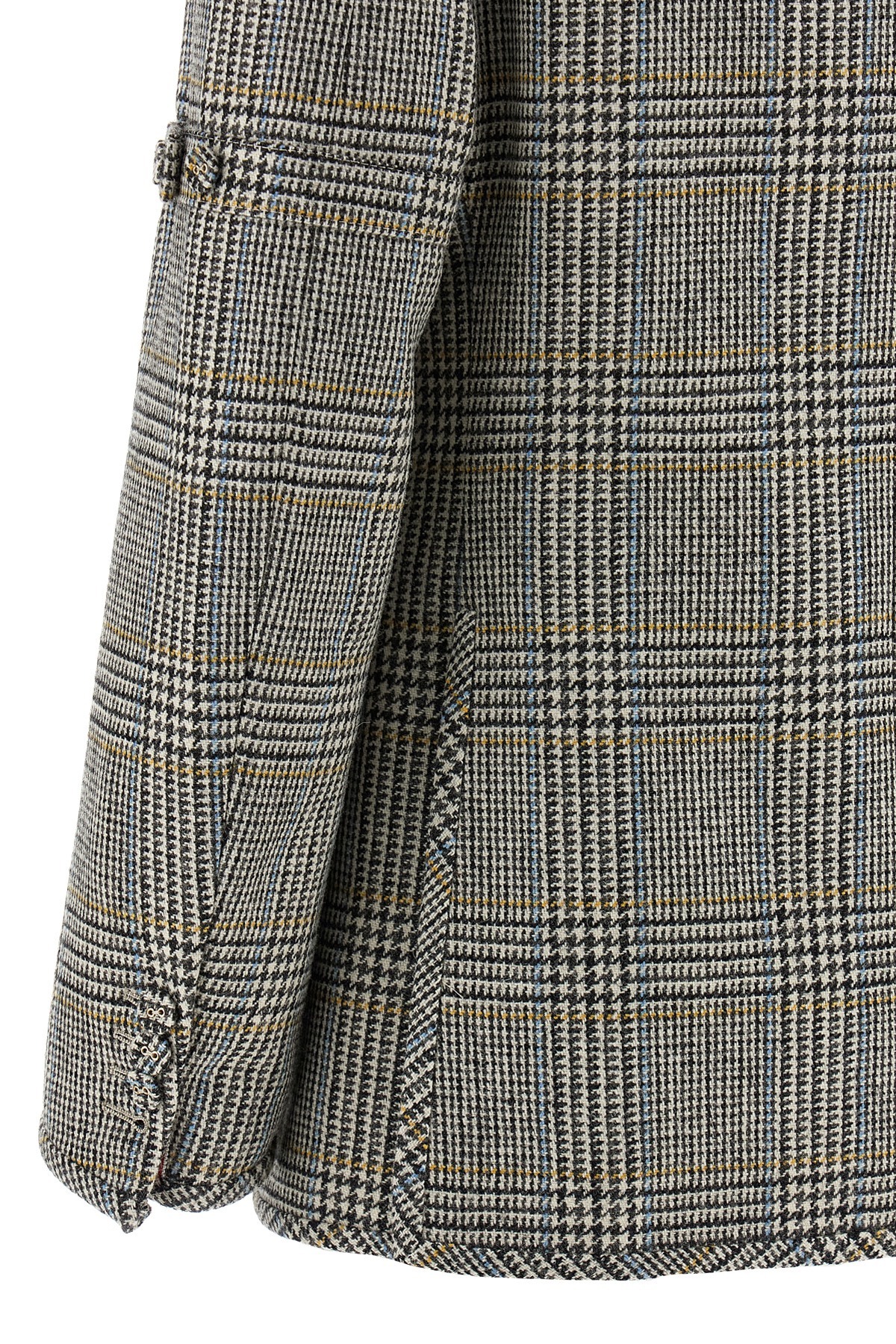 Thom Browne Checked Single-breasted Blazer In Gray