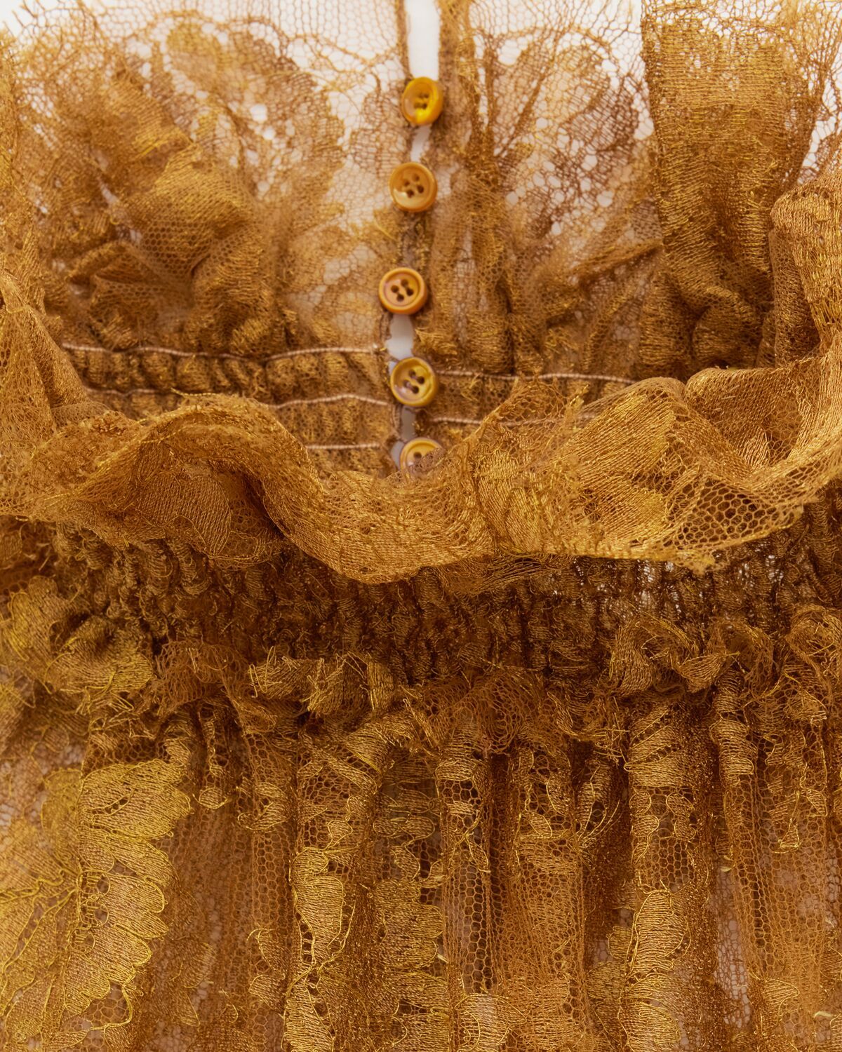 Saint Laurent Bodysuit In Lace In Brown