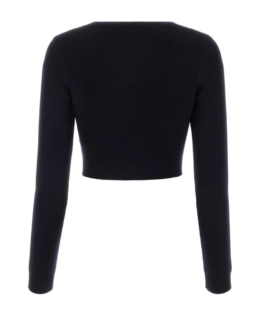 Jil Sander Cropped Wool Sweater In Black