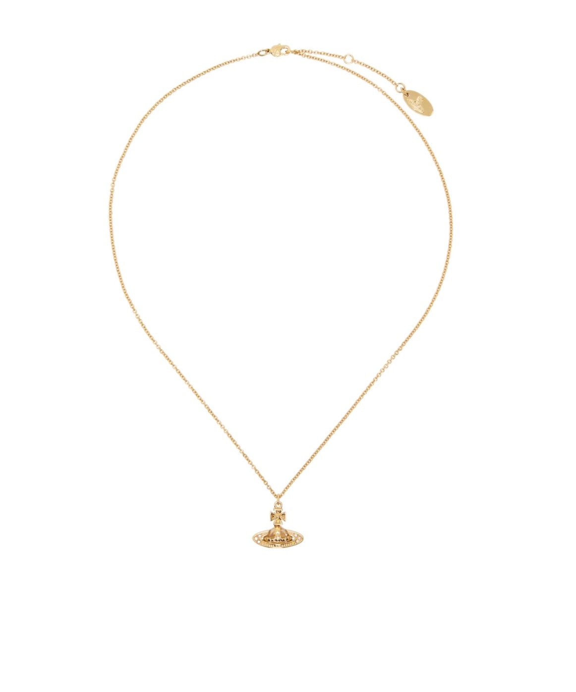 Vivienne Westwood Gold Pina Small Bas Relief Pendant Necklace In Yellow