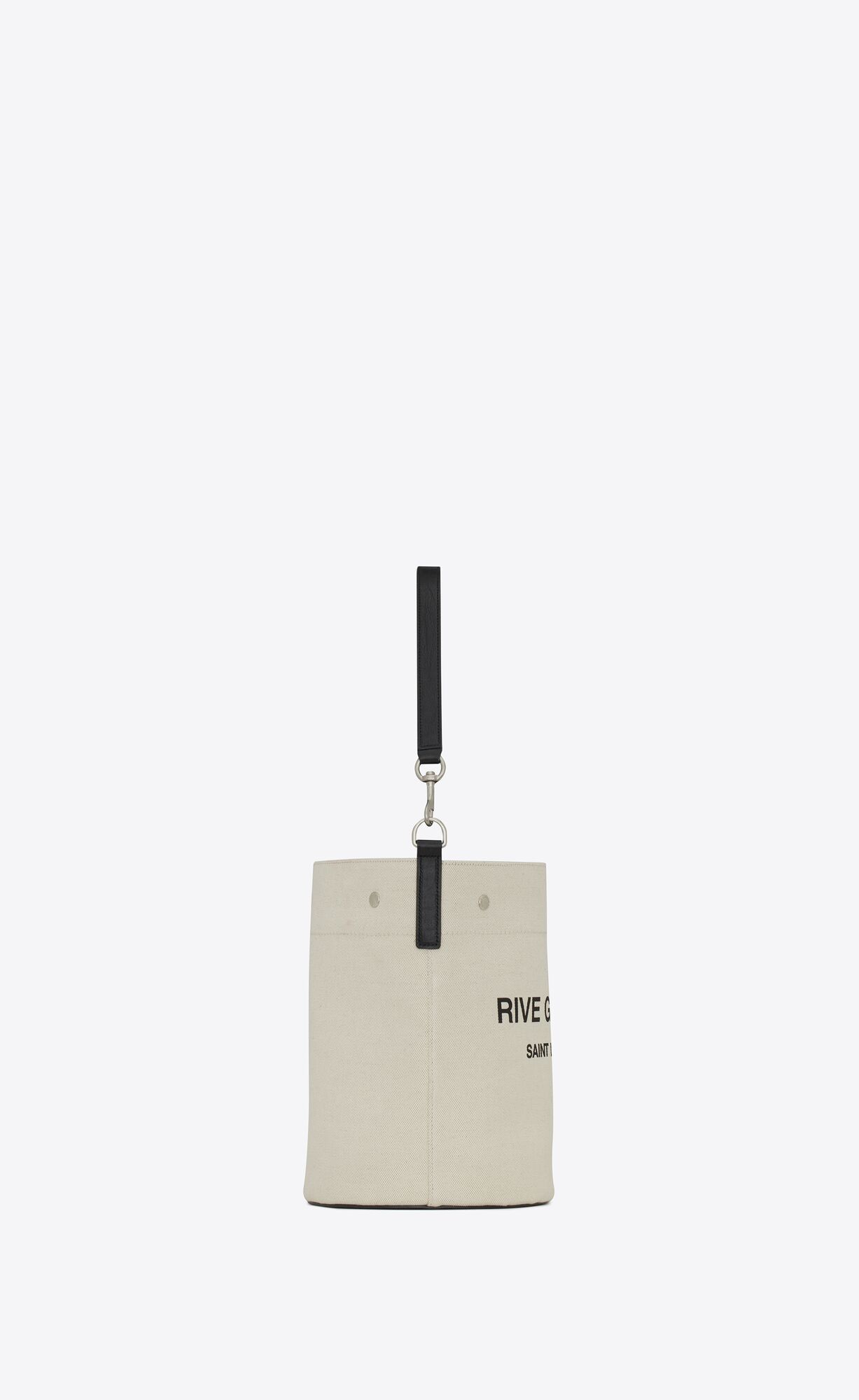 Saint Laurent Logo-print Bucket Shoulder Bag In White