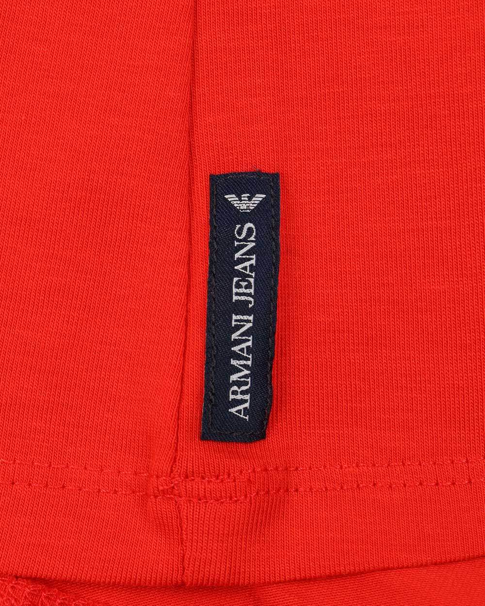 Armani Jeans Round-necked Logo T-shirt In Red