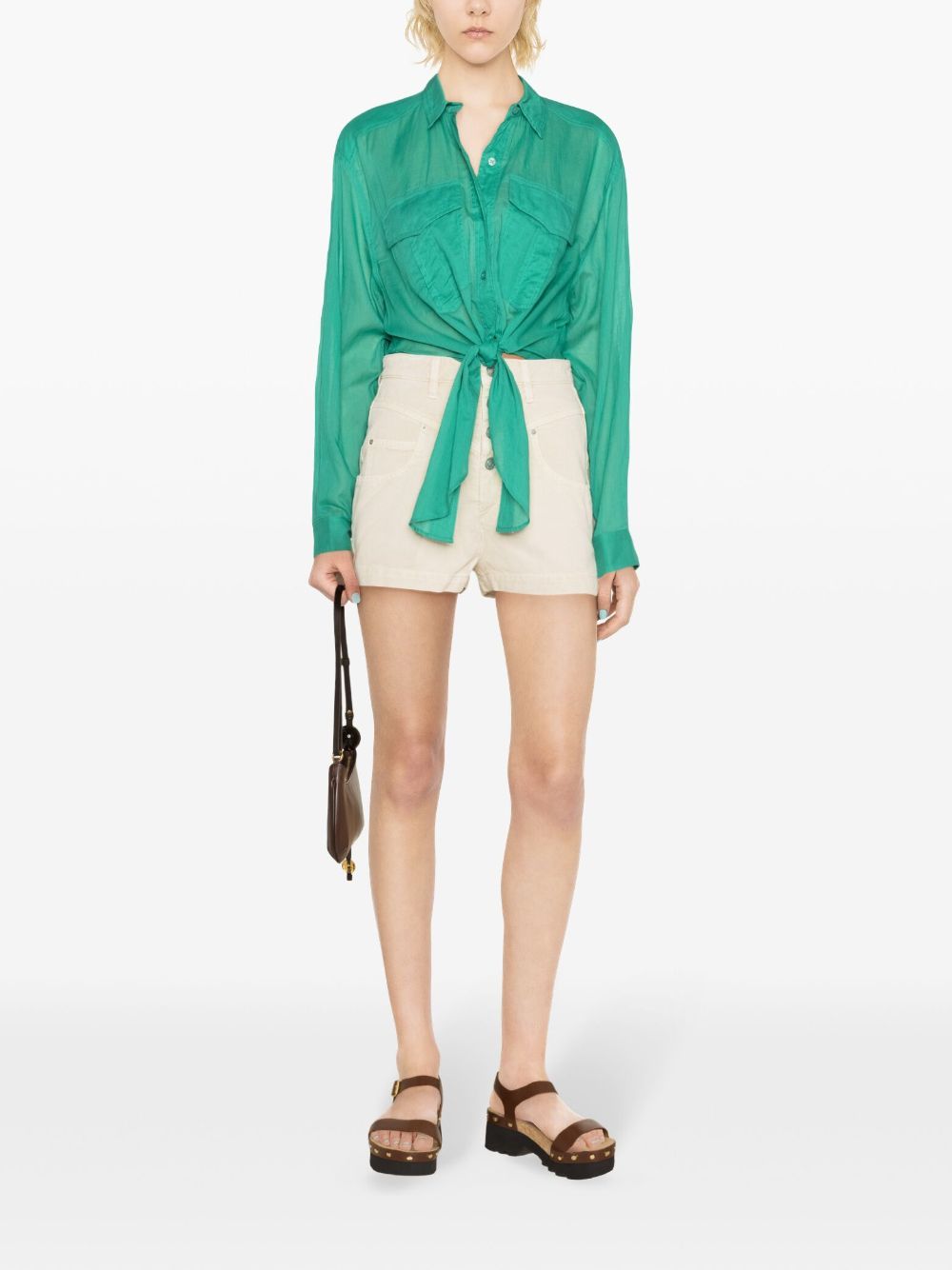 Isabel Marant Étoile Jovany High-rise Twill Shorts In Nude