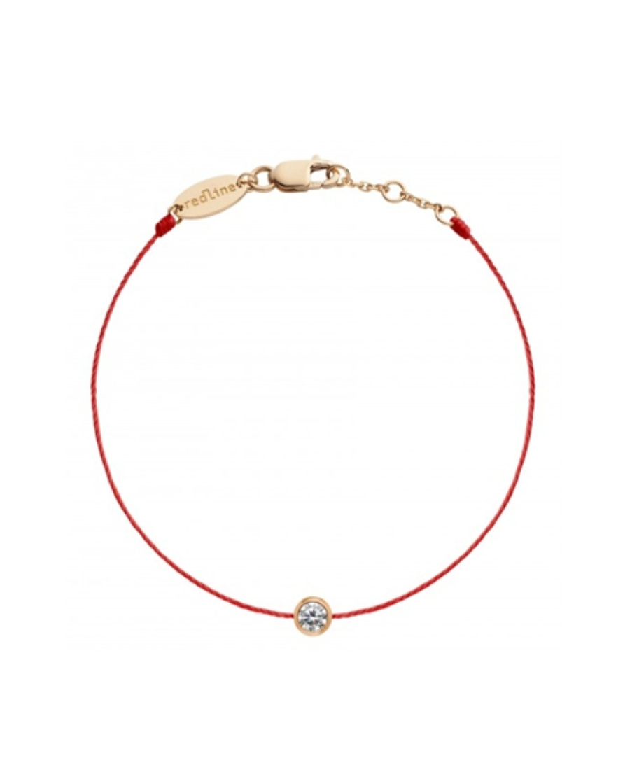 Redline 18kt Rose Gold And Diamond String Bracelet In Yellow