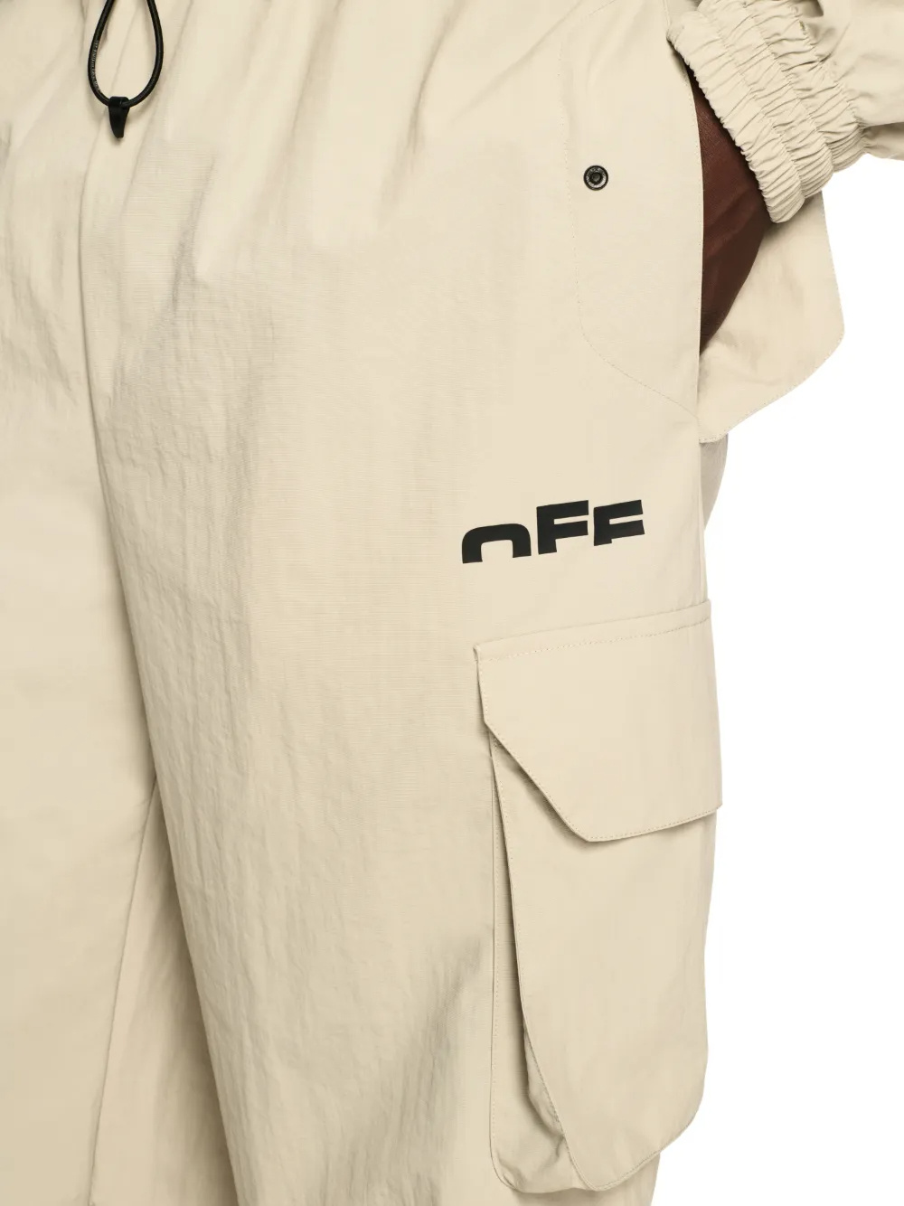 Off-white Cargo Pocket Track Pants In Nude