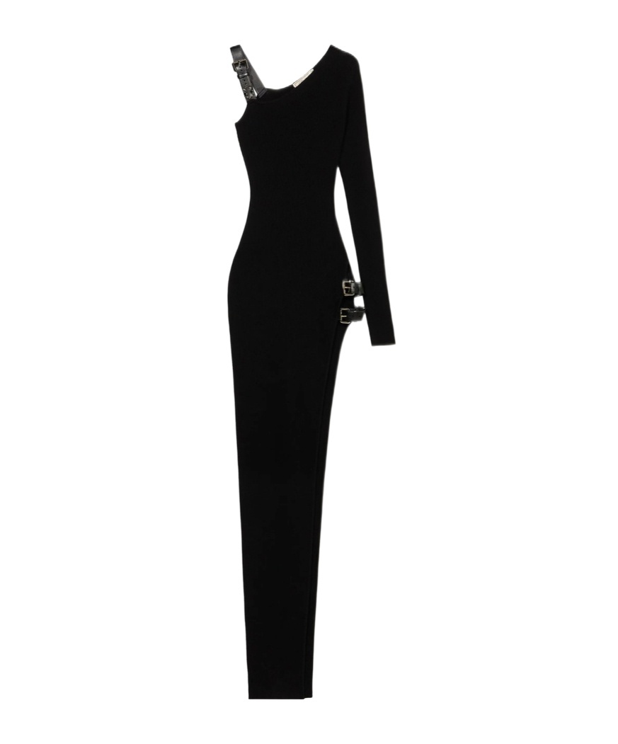 Blumarine Asymmetric Dress In Black