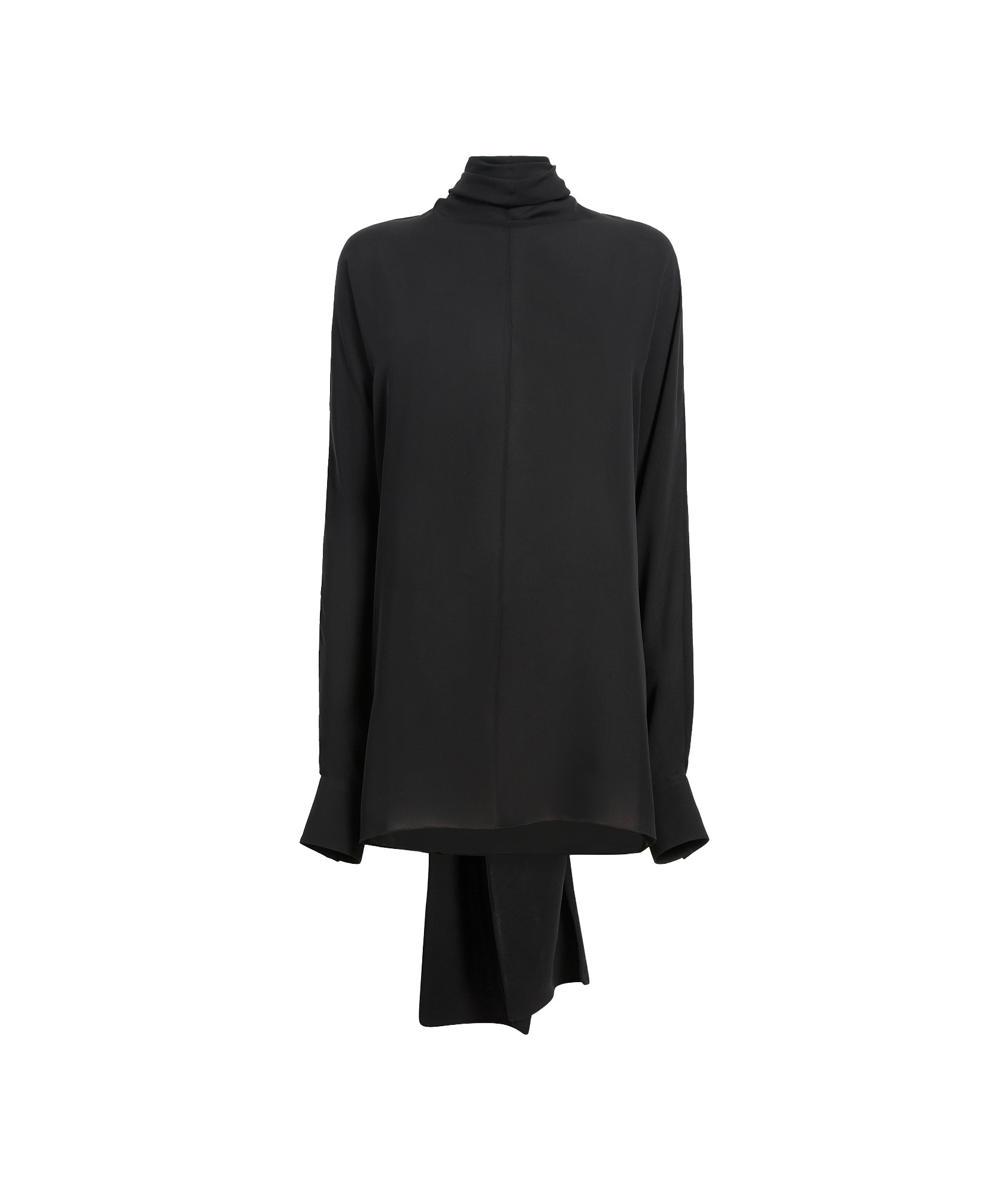 Khaite Bex Turtleneck Georgette Blouse In Black