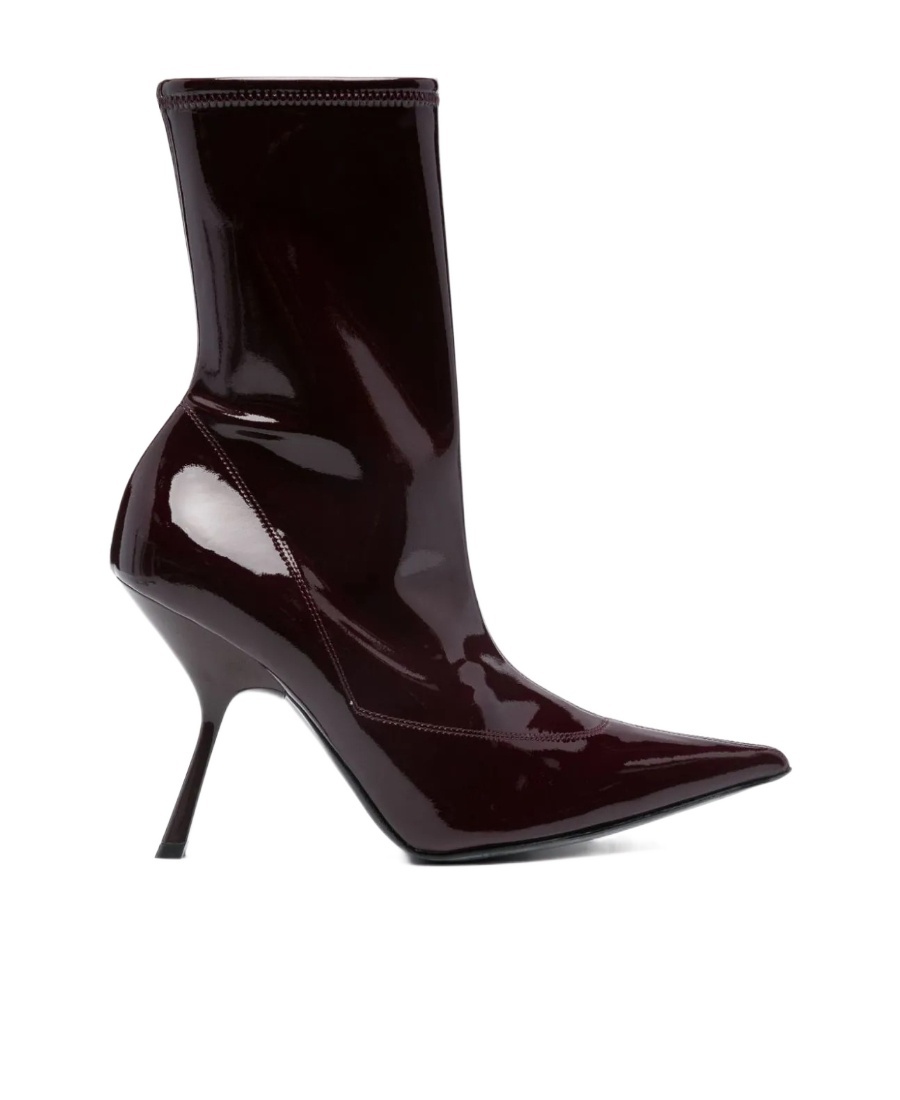 Sergio Rossi Woman Ankle Boots Burgundy Size 7 Textile Fibers In Black