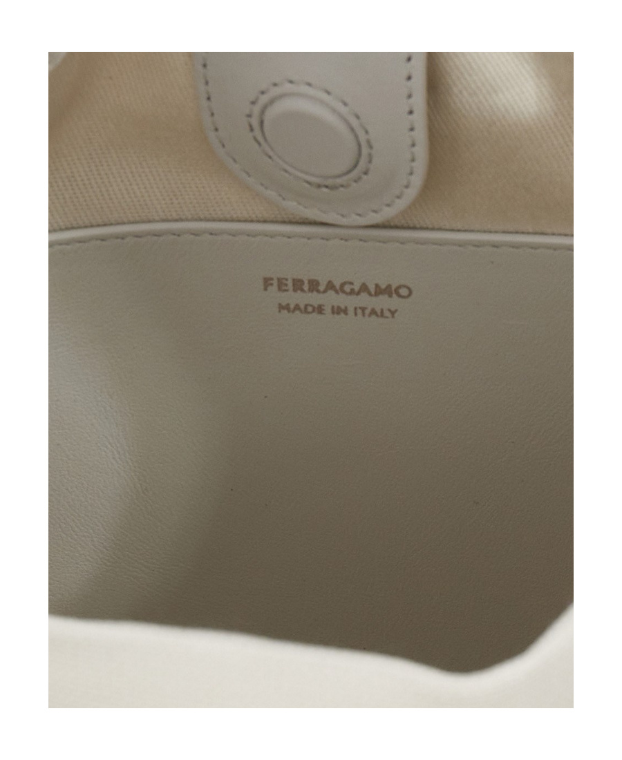 Shop Ferragamo Hollowed-out Shoulder Bag In Black