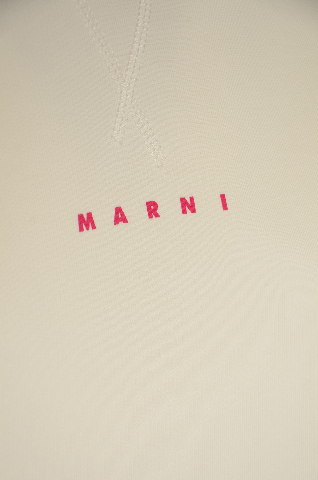 Marni Drawstring Hood Logo Hoodie In Nude