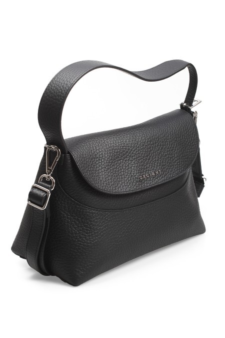 Shop Orciani Flip Shoulder Bag In Black