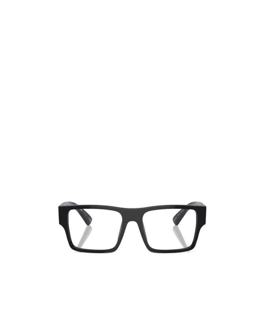 Prada Logo-print Rectangle-frame Glasses In Black