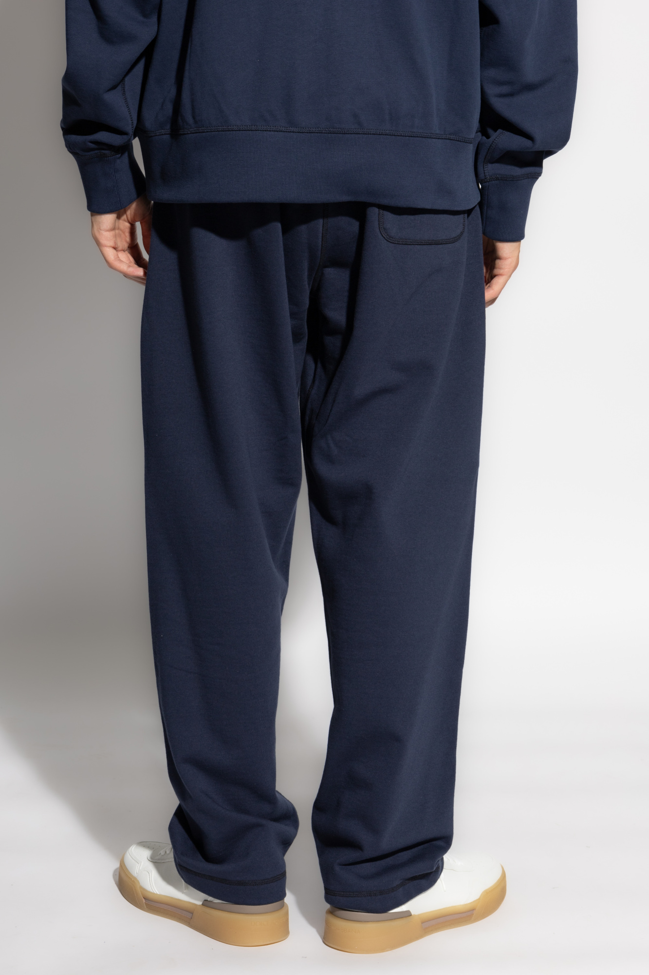 Kenzo ' Kube' Straight Embroidered Jogging Trousers In Black