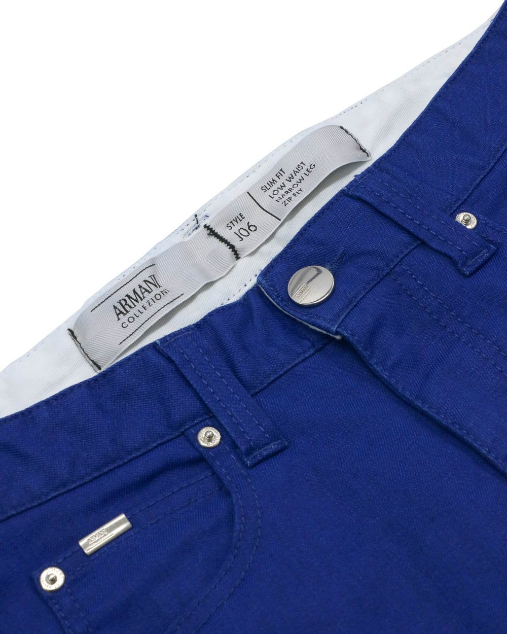 Armani Collezioni Straight Stretch Jeans In Blue