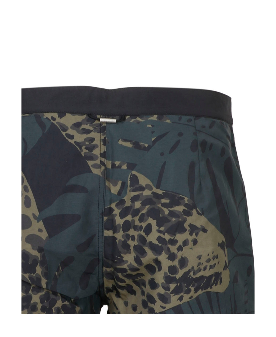 Saint Laurent Jaguar-print Swim Shorts In Black