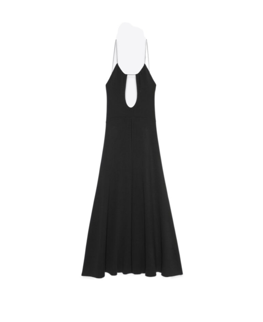 Saint Laurent Cut-out Open-back Dress In Black