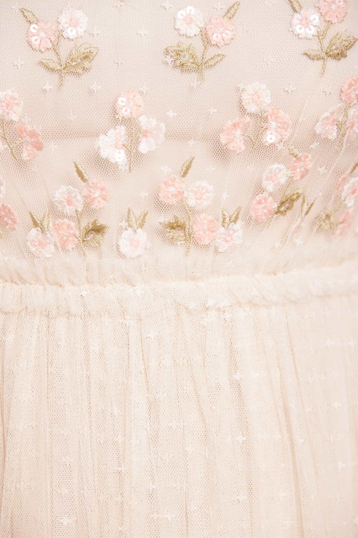 NEEDLE & THREAD ROCOCO FLORAL-EMBROIDERED GOWN