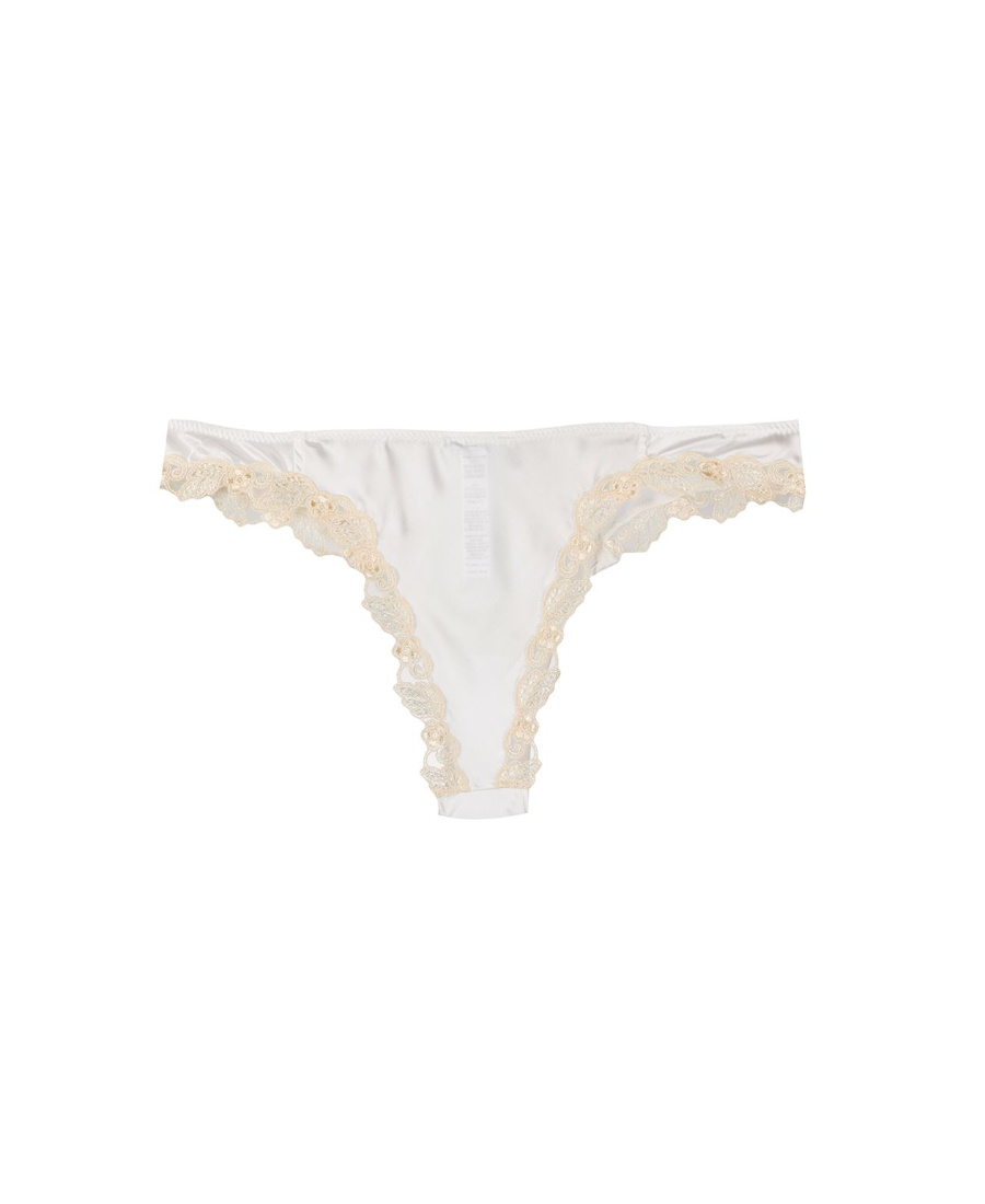 LA PERLA EMBROIDERED TRIM SCALLOPED EDGE THONG