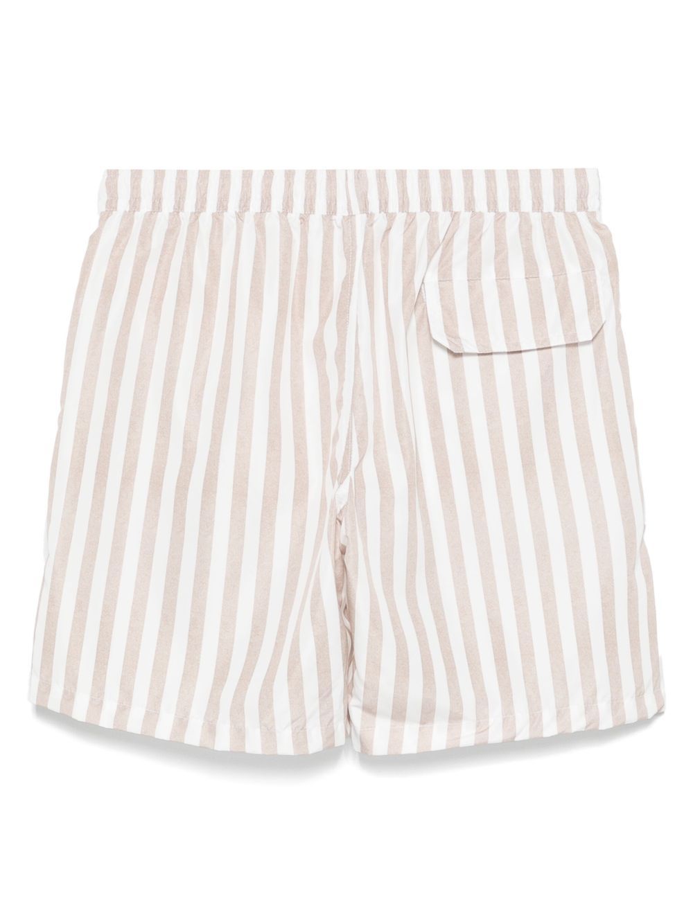 Eleventy Striped Swim Shorts In Neutral