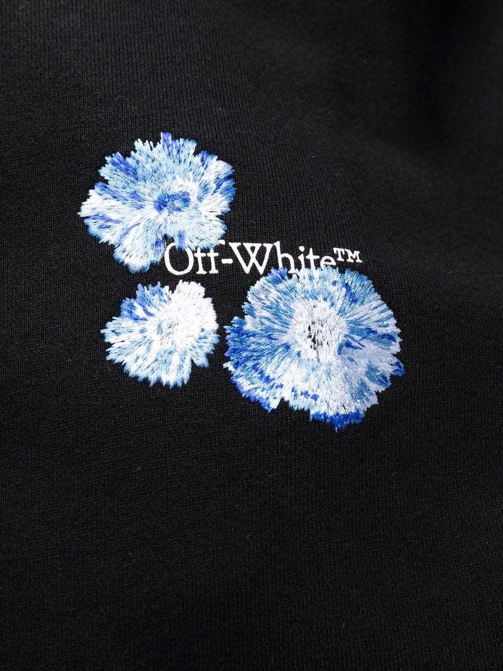 Off-white Carnation Floral Logo-print Sweatshirt Dress In Black