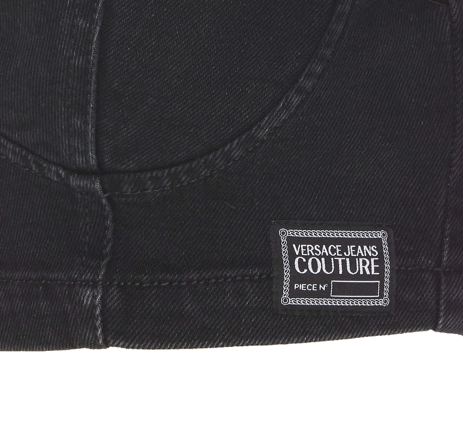 Shop Versace Jeans Couture Denim Buckle Strap Top In Black
