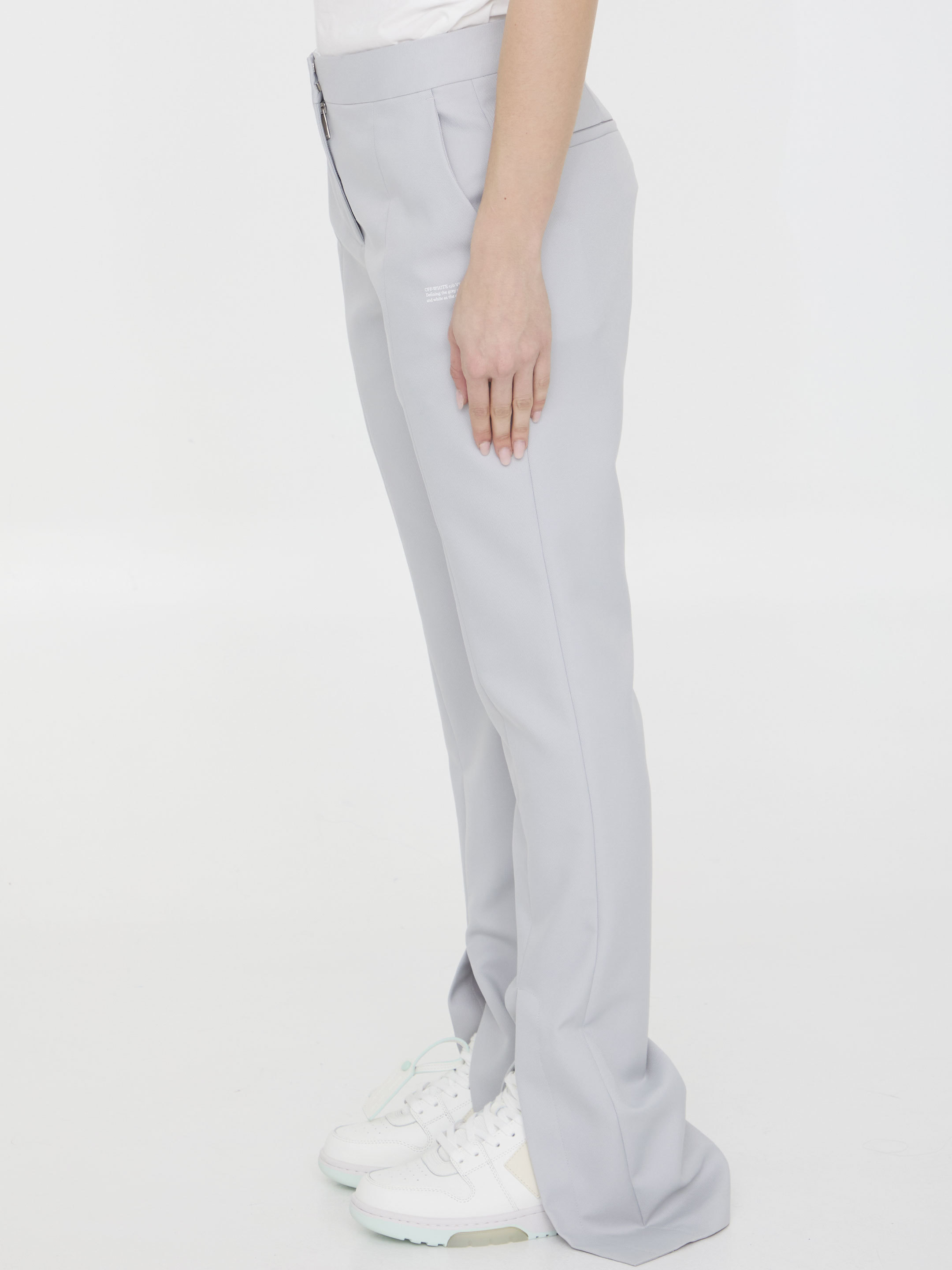 Off-white Corporate Tech Tailored Trousers In White