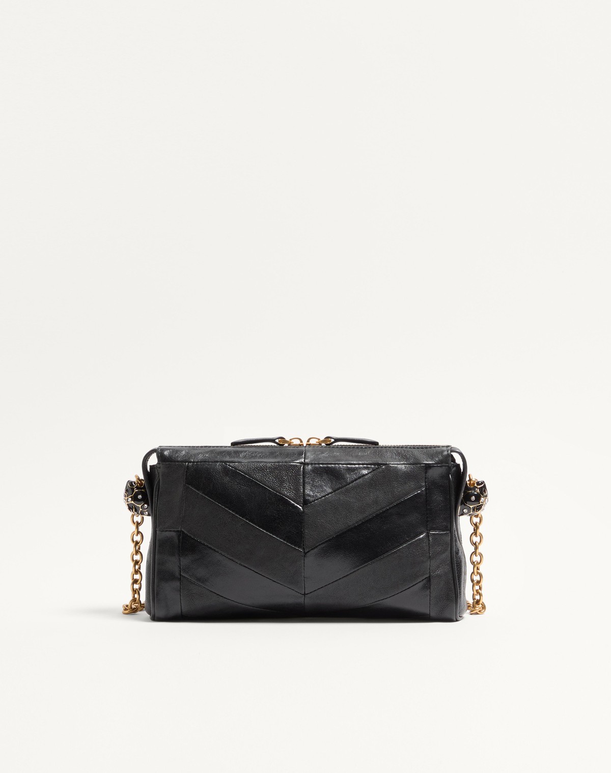 Valentino Panthea Chevron Cross Body Bag In Black