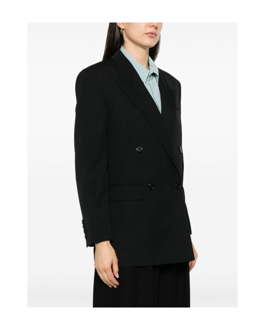 The Row Diomede Double-breasted Wool Blazer In Black